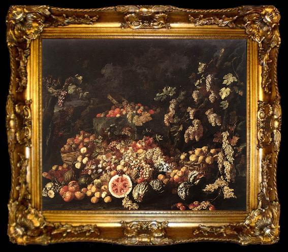 framed  RECCO, Giuseppe Still-Life with Fruit and Flowers, ta009-2